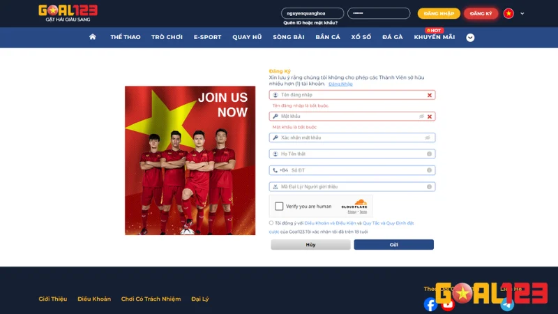 Hướng Dẫn Đăng Ký GOAL123 Chi Tiết Từ A-Z