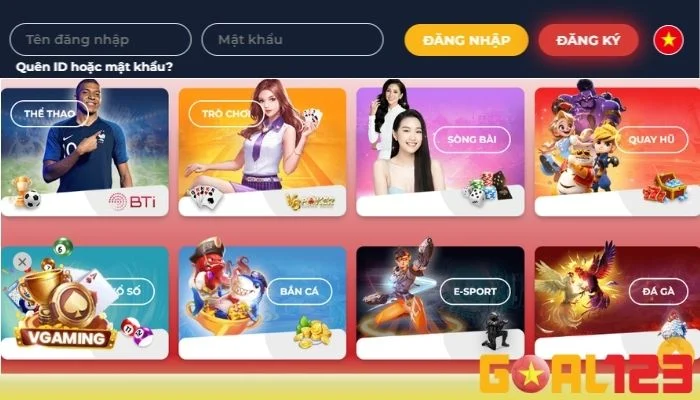 Hướng dẫn đăng nhập Goal123b