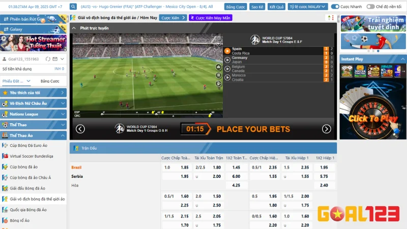 Tham Gia Cá Cược Thể Thao tại GOAL123