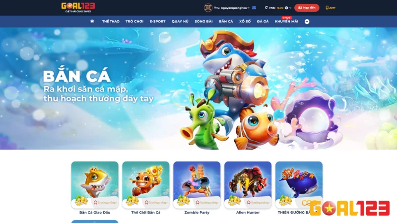 Bắn Cá GOAL123: Hòa Mình Vào Thế Giới Đại Dương Sôi Động