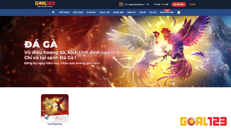 Đá Gà GOAL123: Thế Giới Cá Cược Đá Gà Trực Tuyến Hấp Dẫn và Đầy Kịch Tính