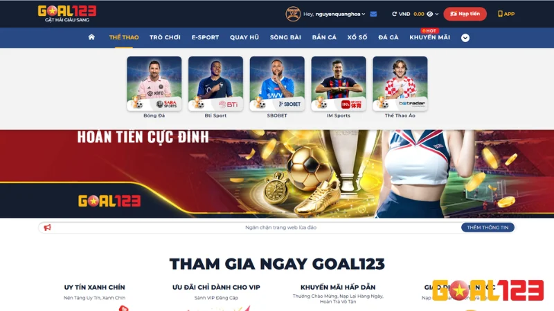 Thể Thao GOAL123: Khám Phá Thế Giới Cá Cược Đỉnh Cao và Uy Tín Hàng Đầu